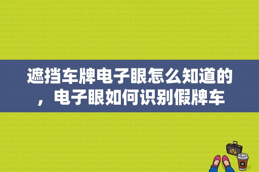 遮挡车牌电子眼怎么知道的，电子眼如何识别假牌车