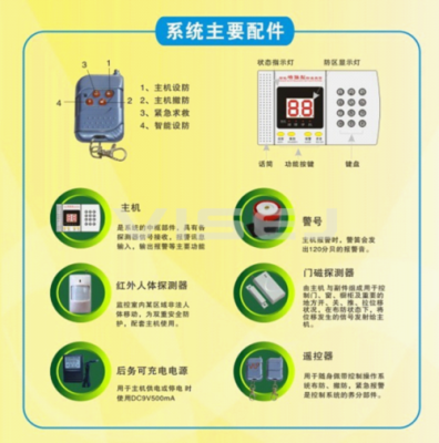 99防区语音防盗报警器怎样设置配件对码，防区报警器怎么设置报警时间-第2张图片-安保之家